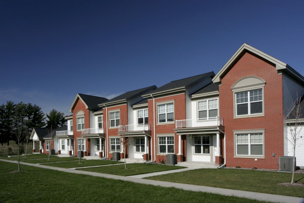townhomes with brick exteriors