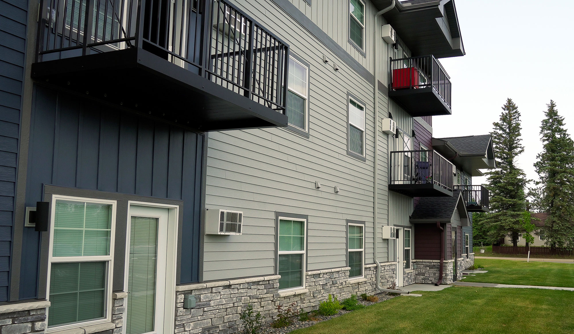 Rental Housing Building Exterior with Balconies